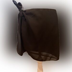 Marena Women’s Sheer Black Bathing Cover Wrap One Size